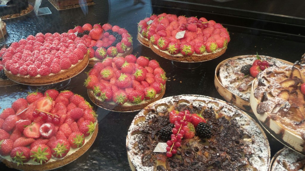 Cakes to die for at a patisserie in Paris - more works of art than food. 