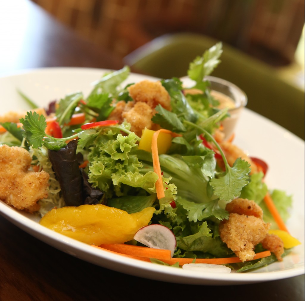 The crusted prawn and mango salad