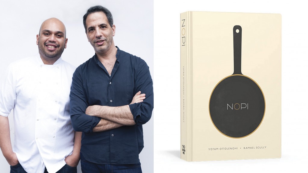 Ramael Scully (left) and Yotam Ottolenghi and the cover of Nopi, the book on which they collaborated