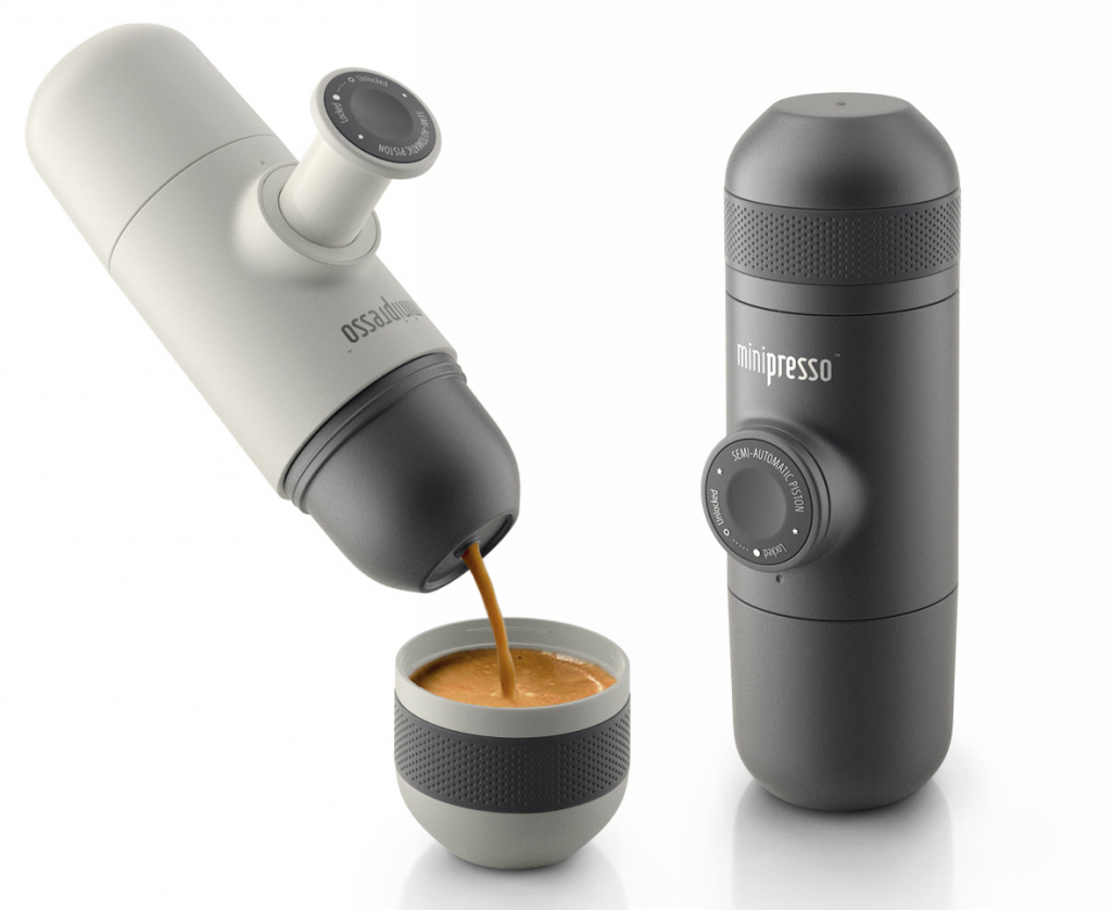 Handy mini espresso maker for the java junkie who can't be without. Ever.
