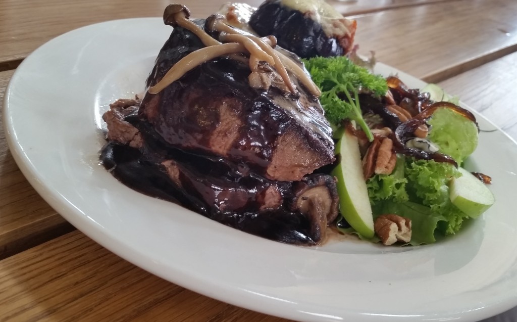 Melt-in-the-mouth steak and mushroom stack at blueberry Cafe 